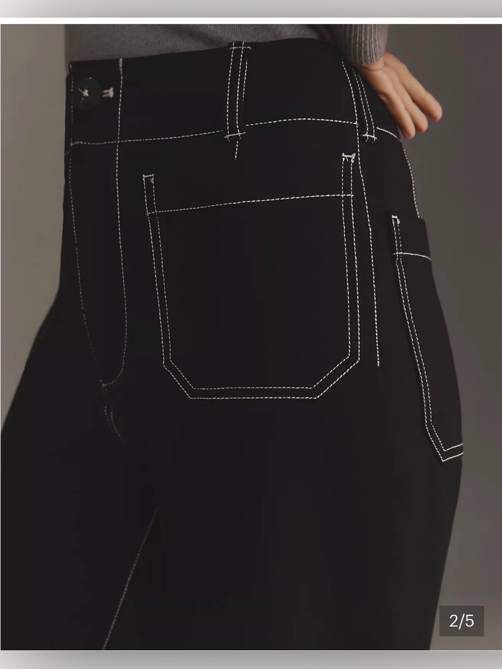 EUC MAEVE BLACK MAGIC FABRIC COLLETTE WHITE CONTRAST STITCH. SIZE 29 - Picture 12 of 13